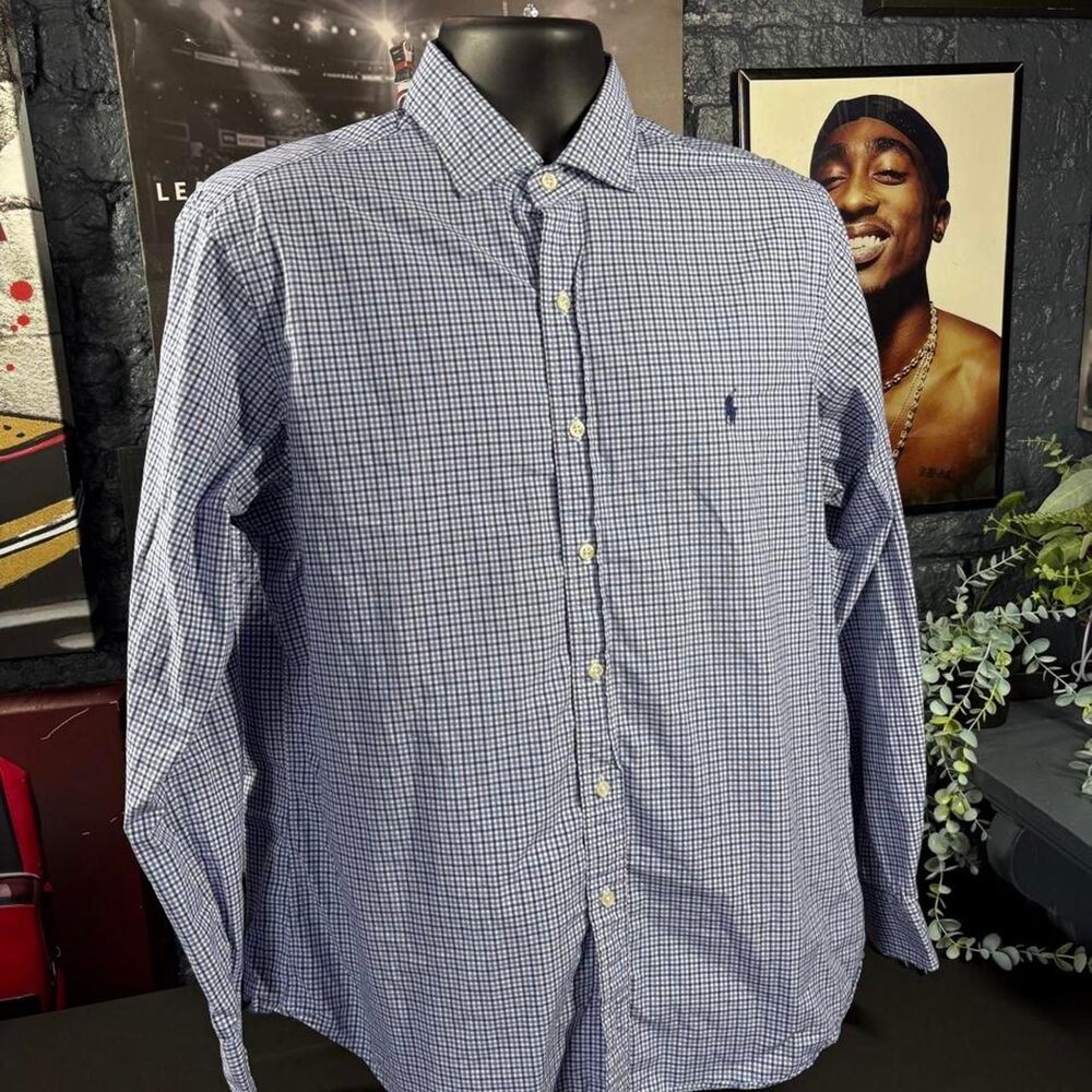 Polo Ralph Lauren Blue Gingham Shirt - Men's Large